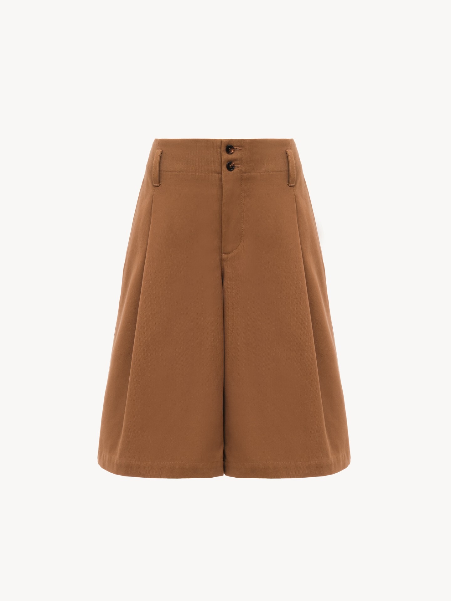 High-rise wide-leg bermuda shorts in cotton - 2