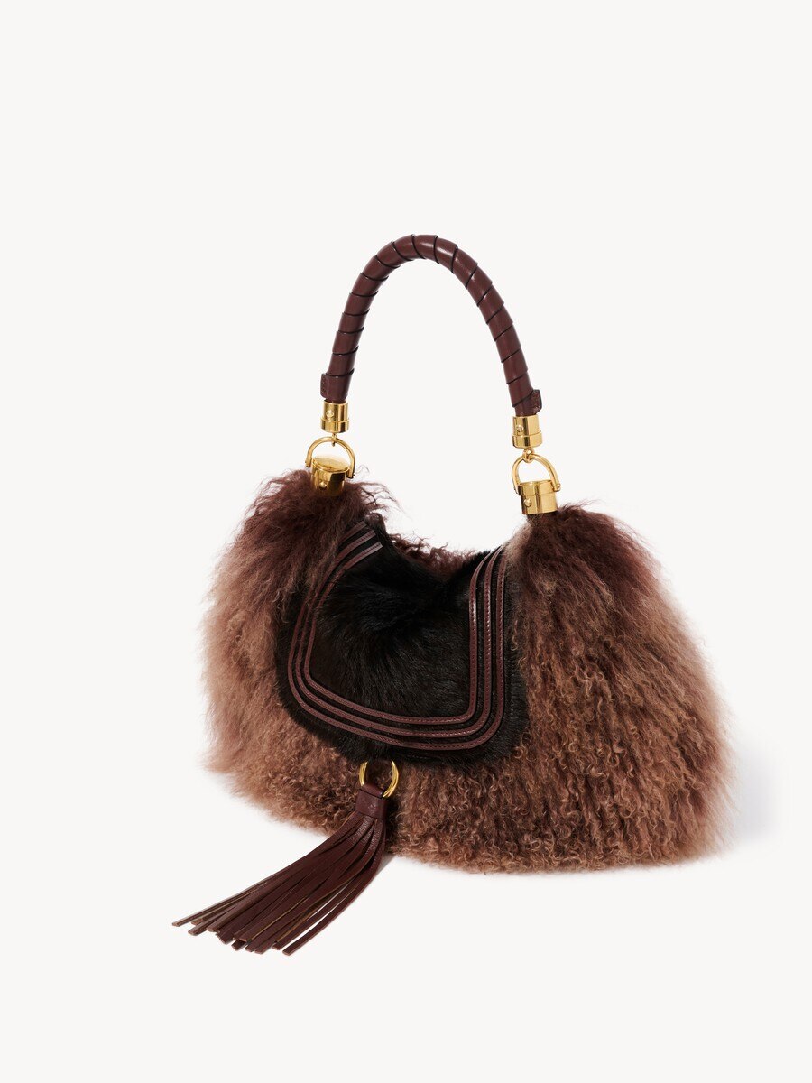Bolso hobo Marcie Foulard peque&ntilde;o de cuero de poni y cuero de borrego - 4