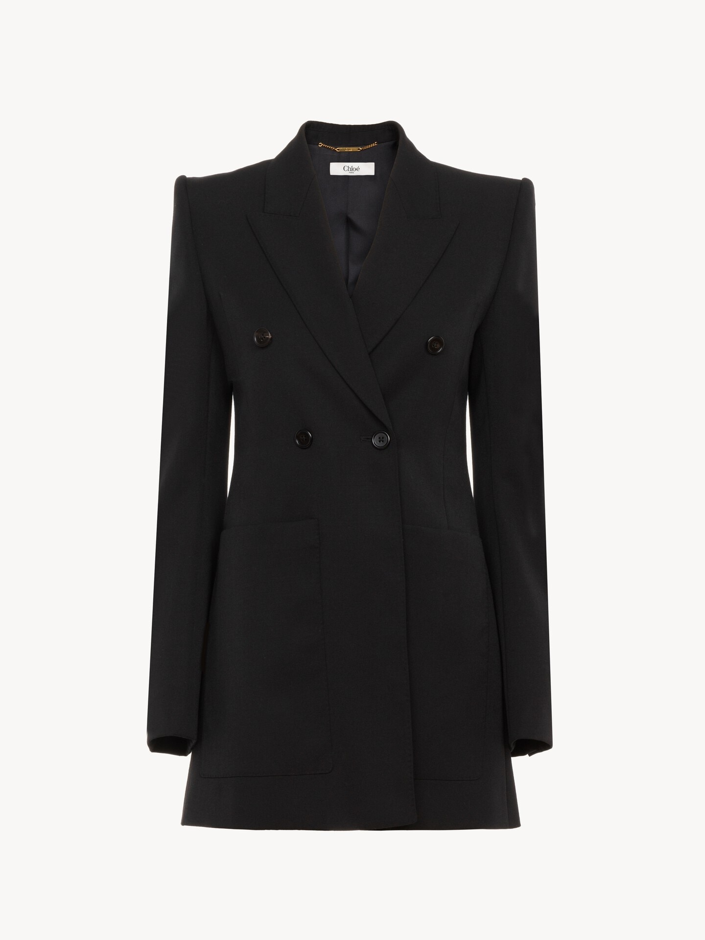 Tailored jacket in wool grain de poudre - 1