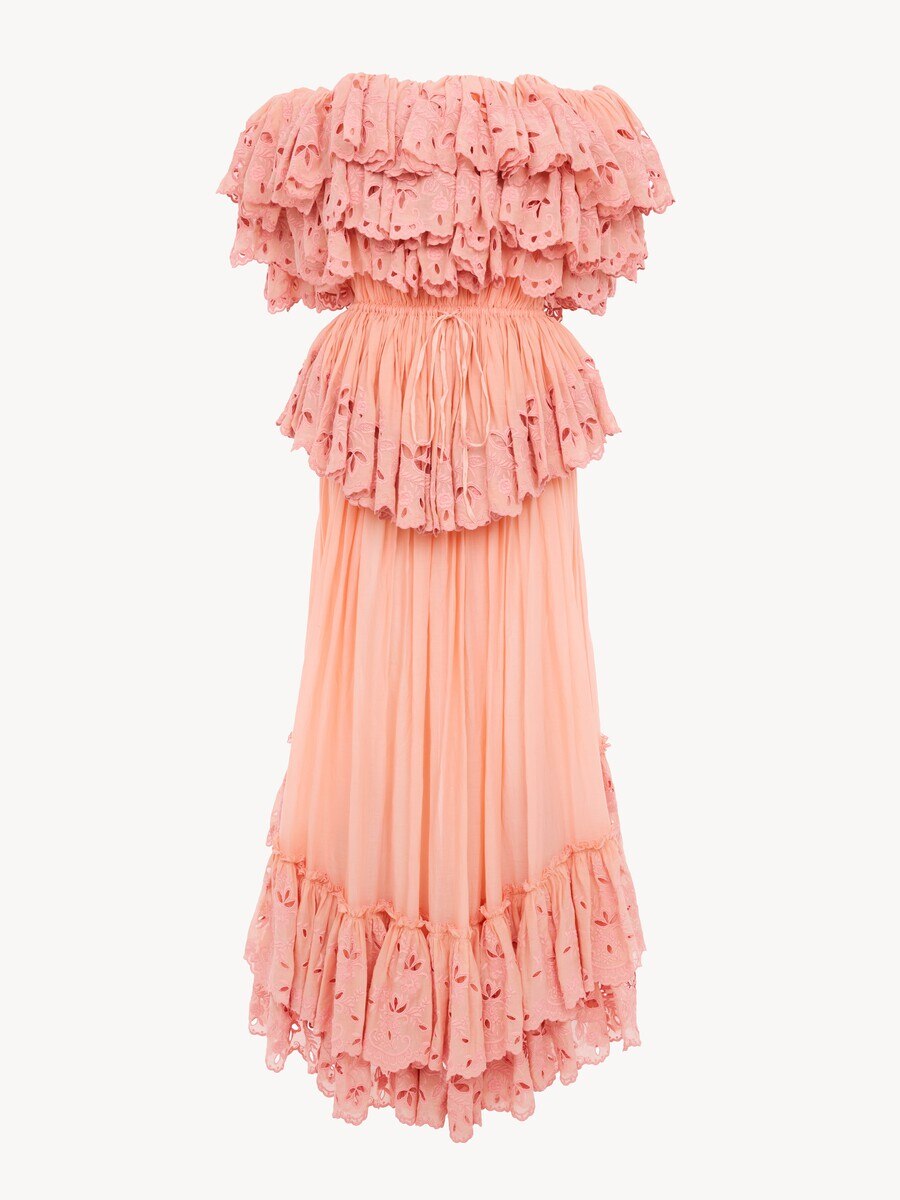 Ruffled long dress in cotton voile - 2