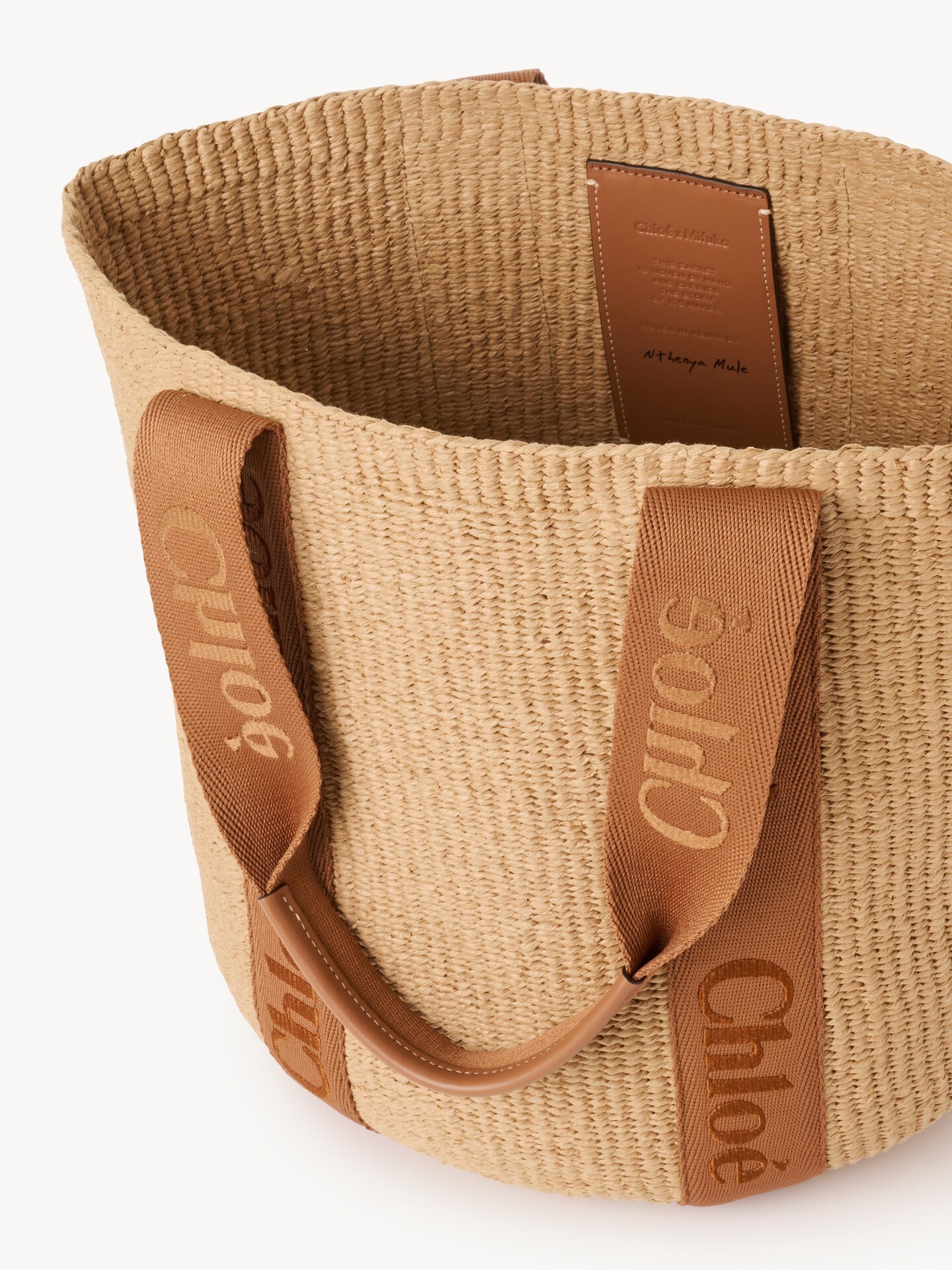 Bolso cesta grande Woody de fibras naturales - 5