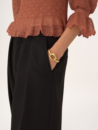 High-rise tailored trousers in wool gabardine - 6