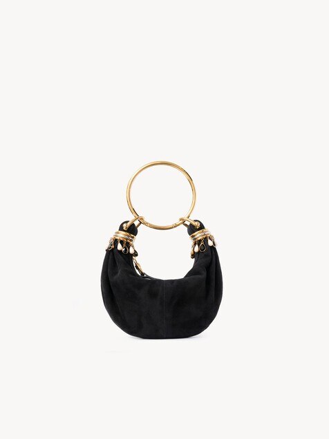 Mini Beaded Bracelet Hobo bag in suede leather