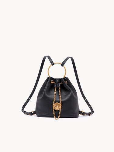 Small Bracelet backpack in grained leather - 1