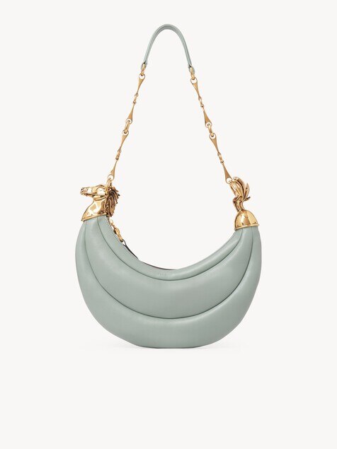 Chain Horse shoulder bag in grained leather