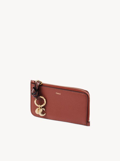 Alphabet wallet in grained leather
