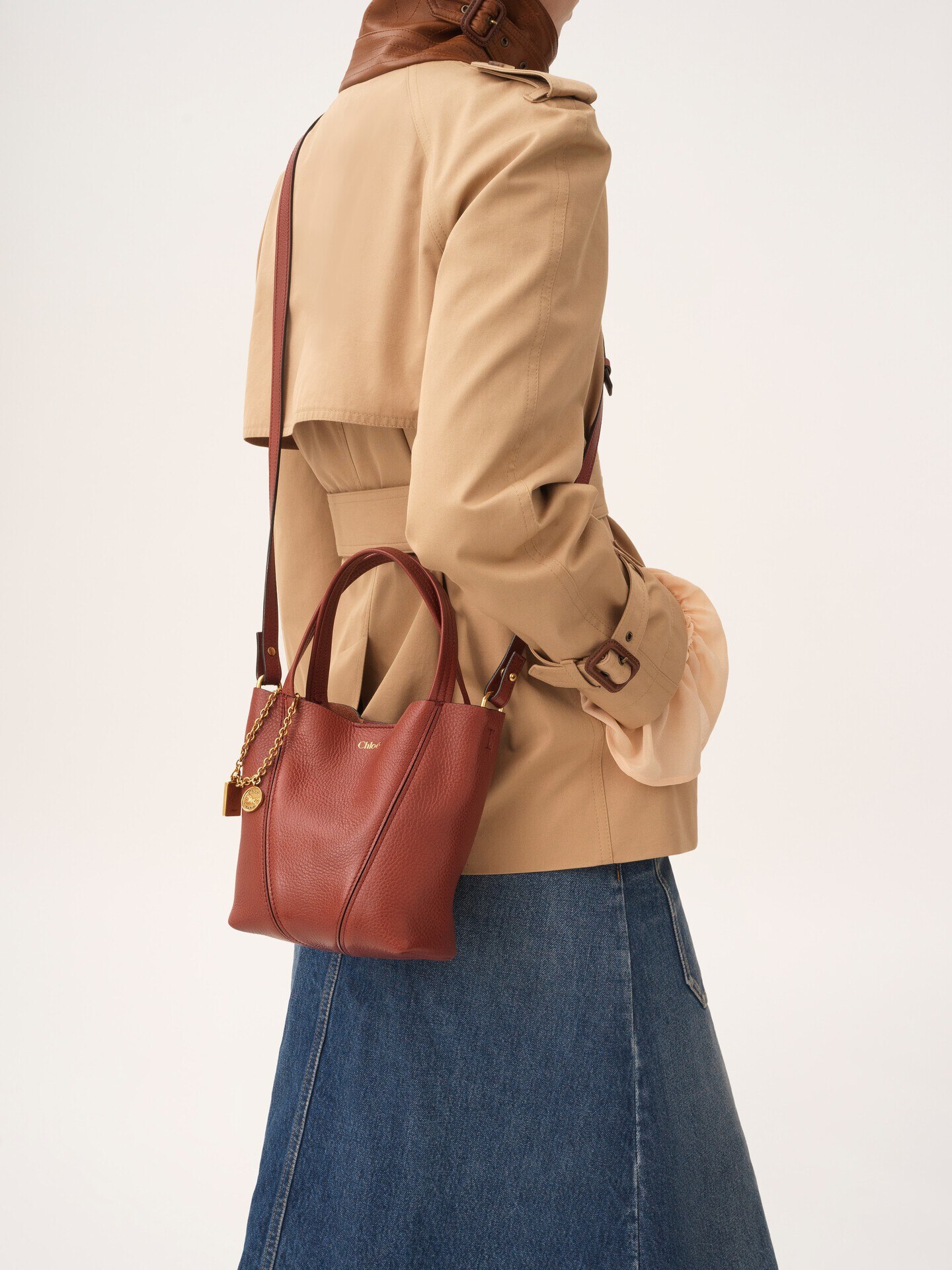 Bolso tote Chlo&eacute; Spin peque&ntilde;o de cuero granulado - 3