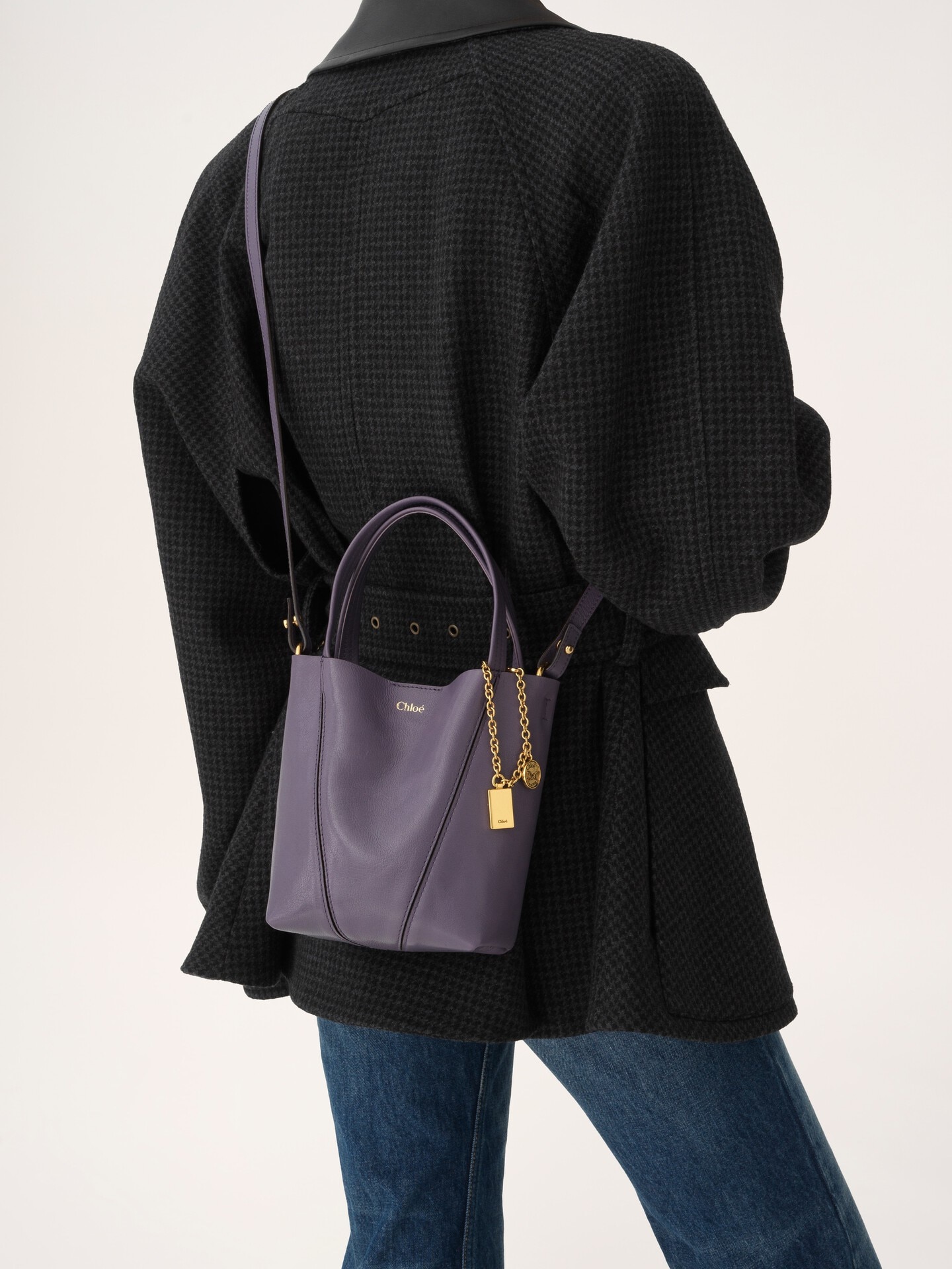 Small Chlo&eacute; Spin tote bag in grained leather - 3