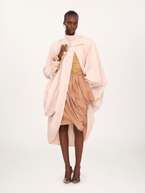 Hochgeschlossenes Oversized-Cape aus Baumwollpopeline