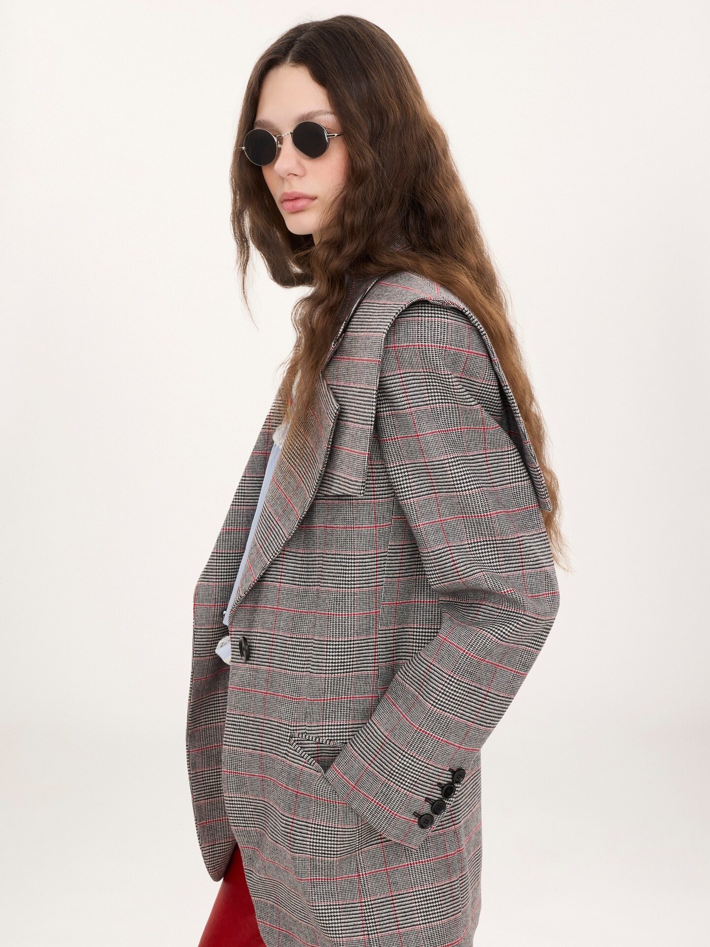 Single-breasted tailored jacket in Prince of Wales wool - 4.0