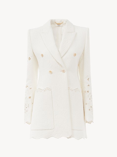 Double-breasted tailored jacket in a cotton mix