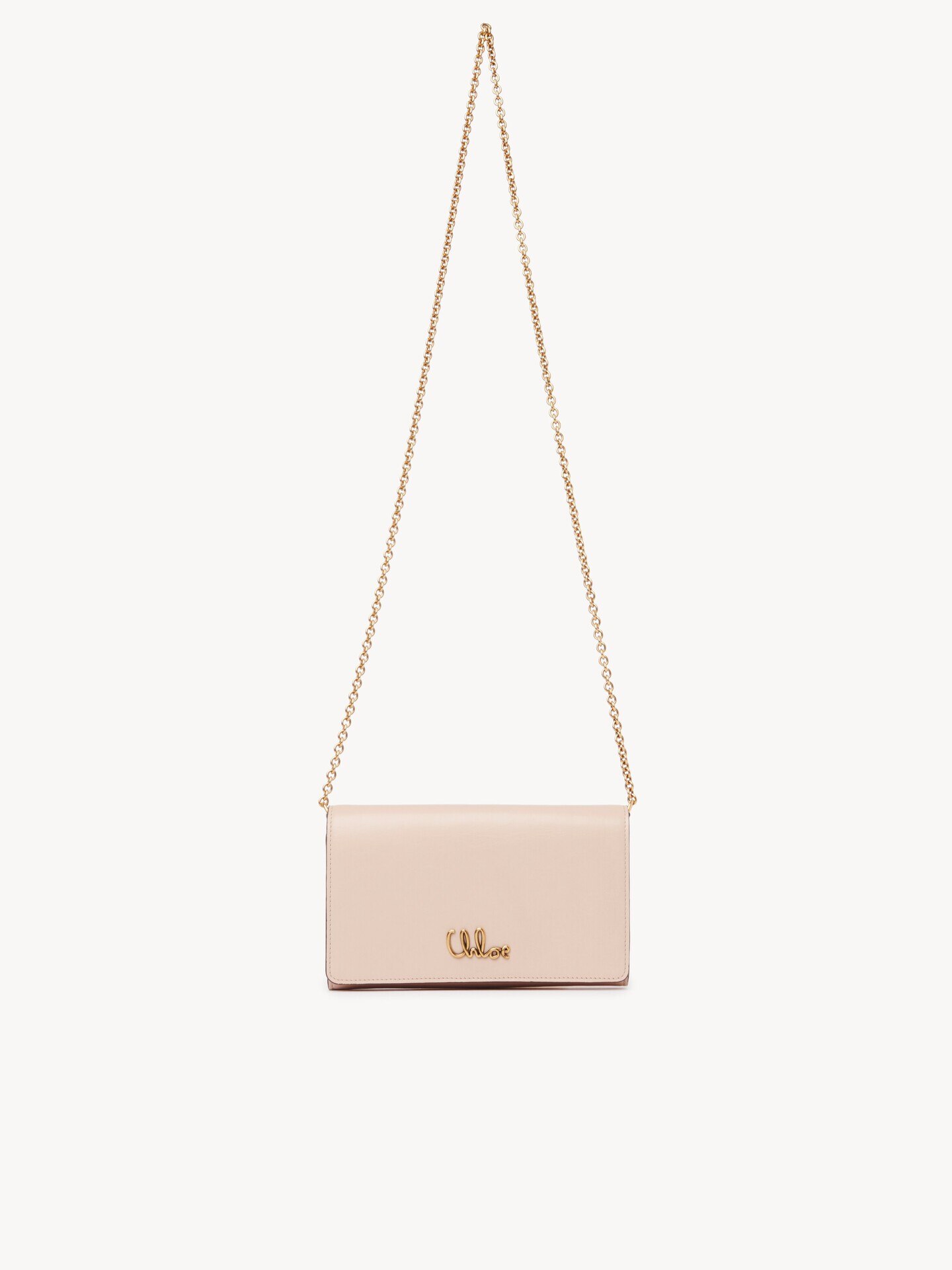 Chlo&eacute; Iconic flap wallet on chain in shiny leather - 2