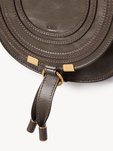 シャイニーレザー製スモールMarcieサドルバッグ Flannel Grey - Chloé