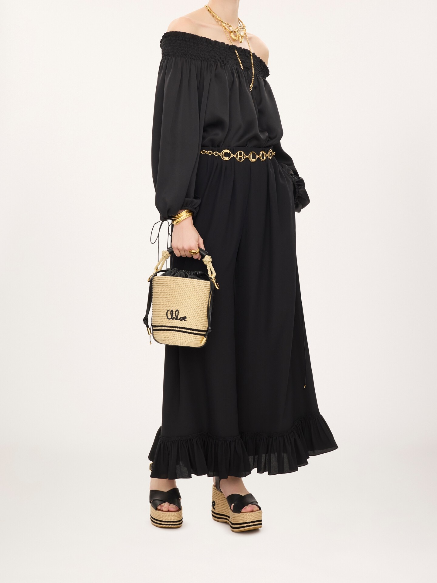 Chlo&eacute; Soleil bucket bag in cord - 8