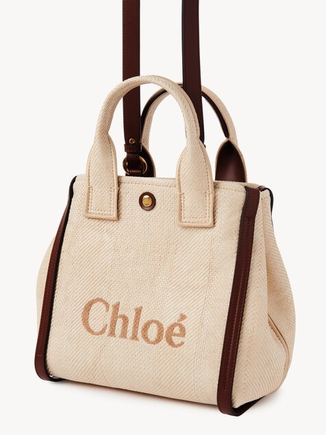 Bolso tote peque&ntilde;o Chlo&eacute; Carry de fibras de efecto rafia