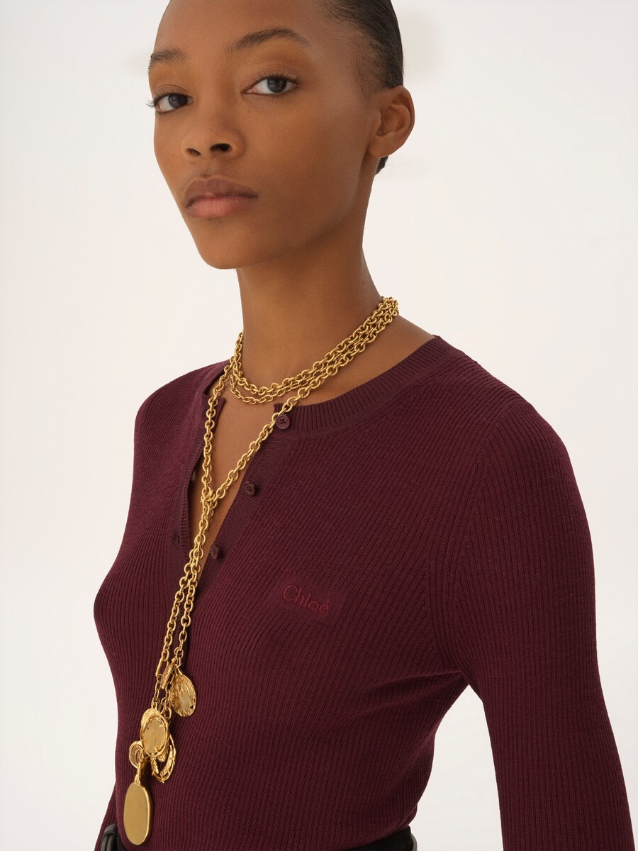 Camicia Henley in maglia di lana ultra sottile - 6