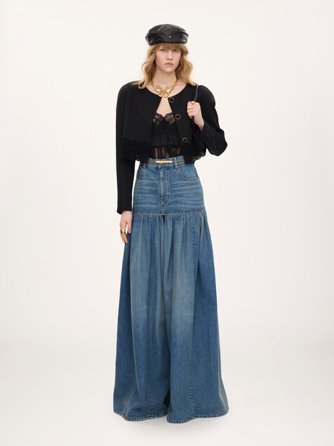 High-rise balloon jeans in denim