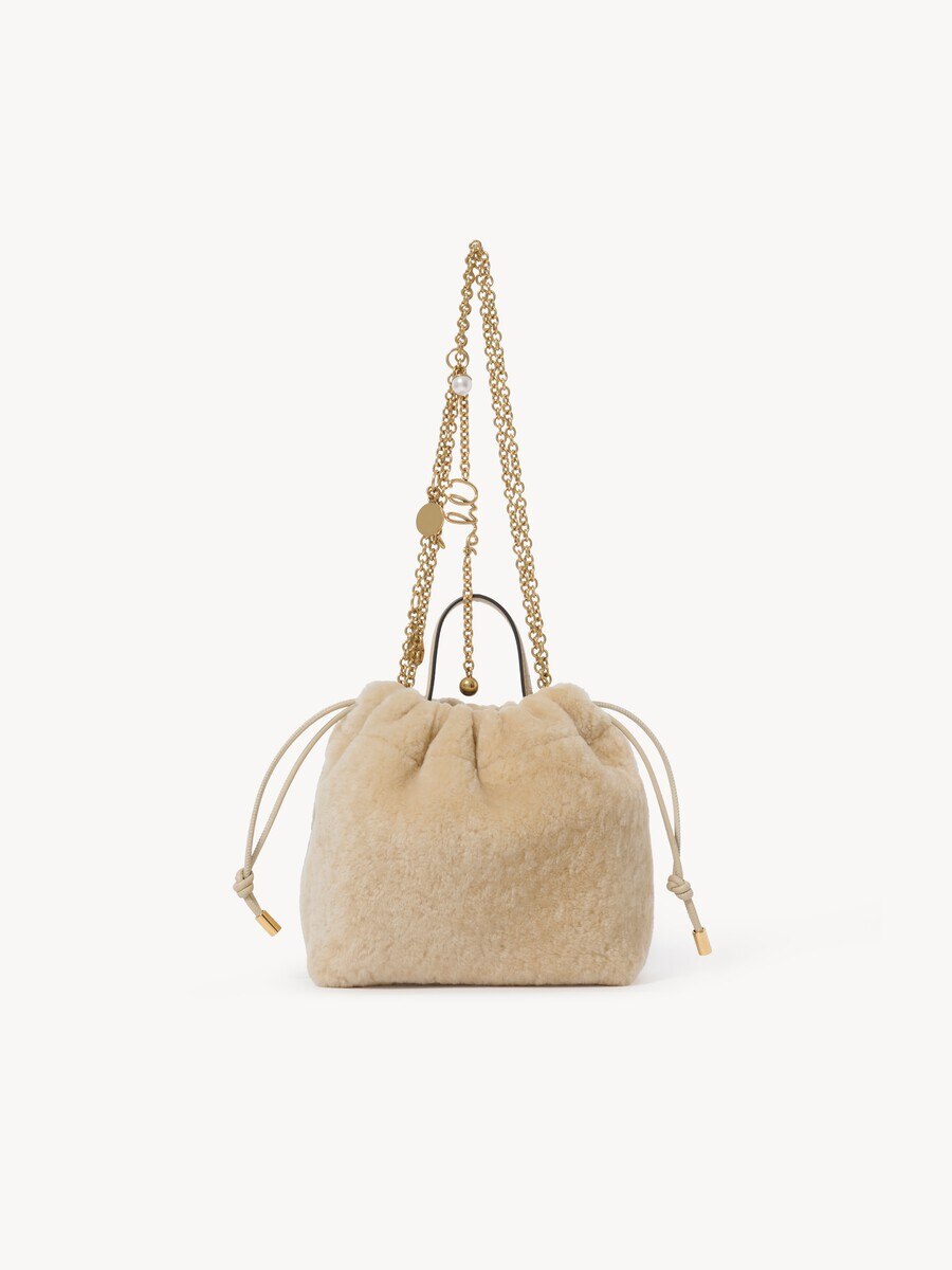 Mini Chlo&eacute; Icons shoulder bag with chain in shearling - 5