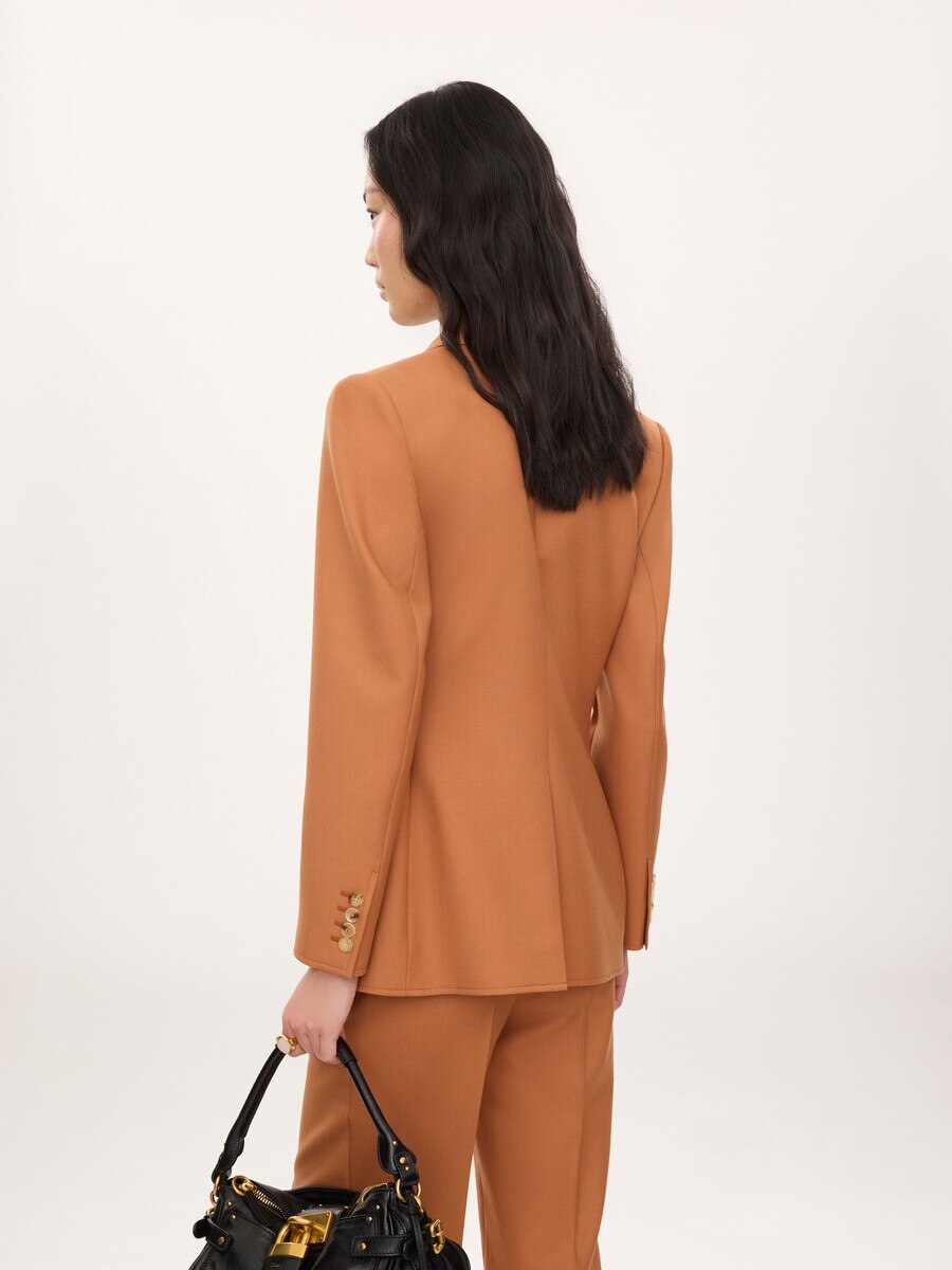 Single-breasted tailored jacket in wool gabardine - 5