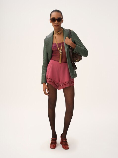 Taillierte Jacke aus Leder