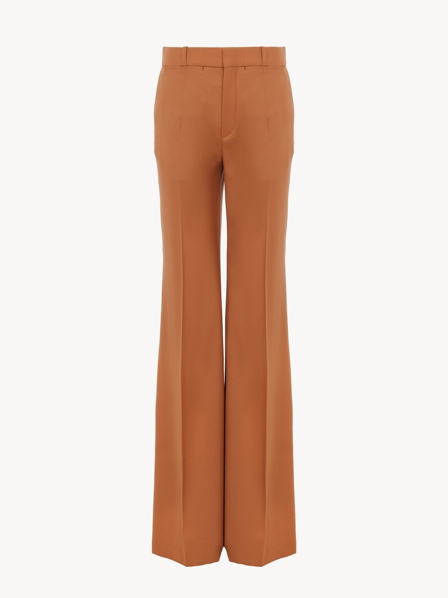 High-rise flared trousers in wool gabardine - 2