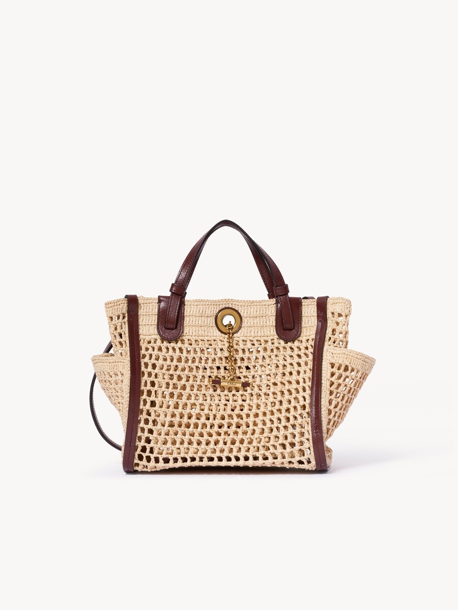 Small Chlo&eacute; Iconic double carry bag in raffia - 4