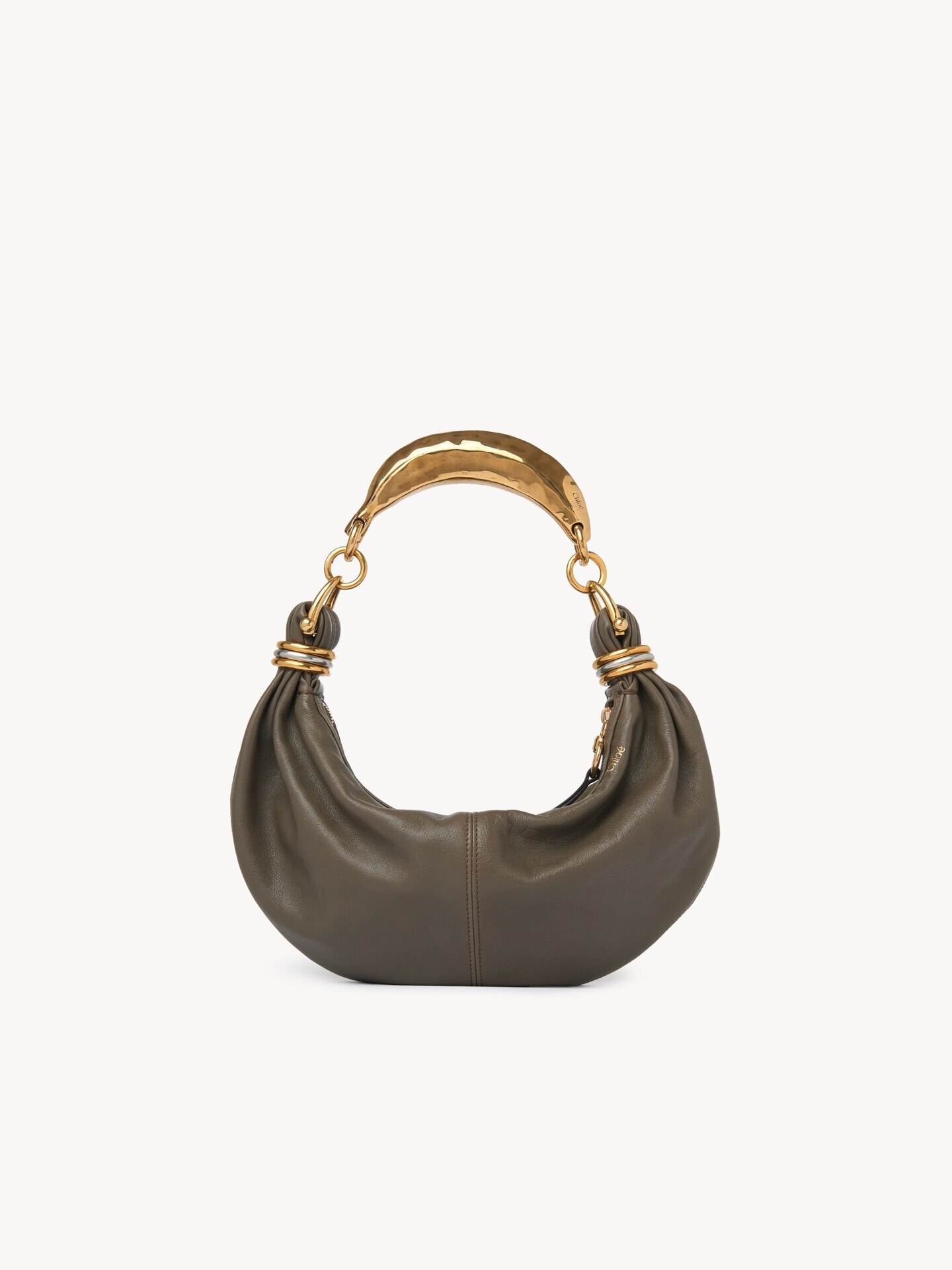 Small Bracelet hobo Bag in grained leather - 1.0