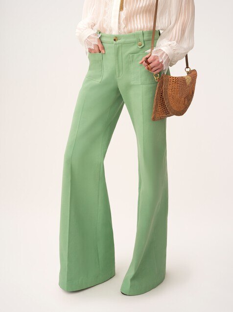 Flared pants in cotton canvas