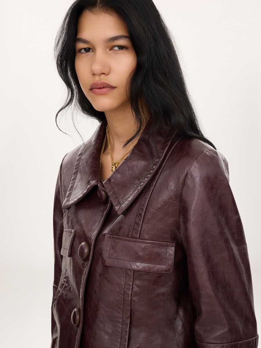 Cropped jacket in leather - 8