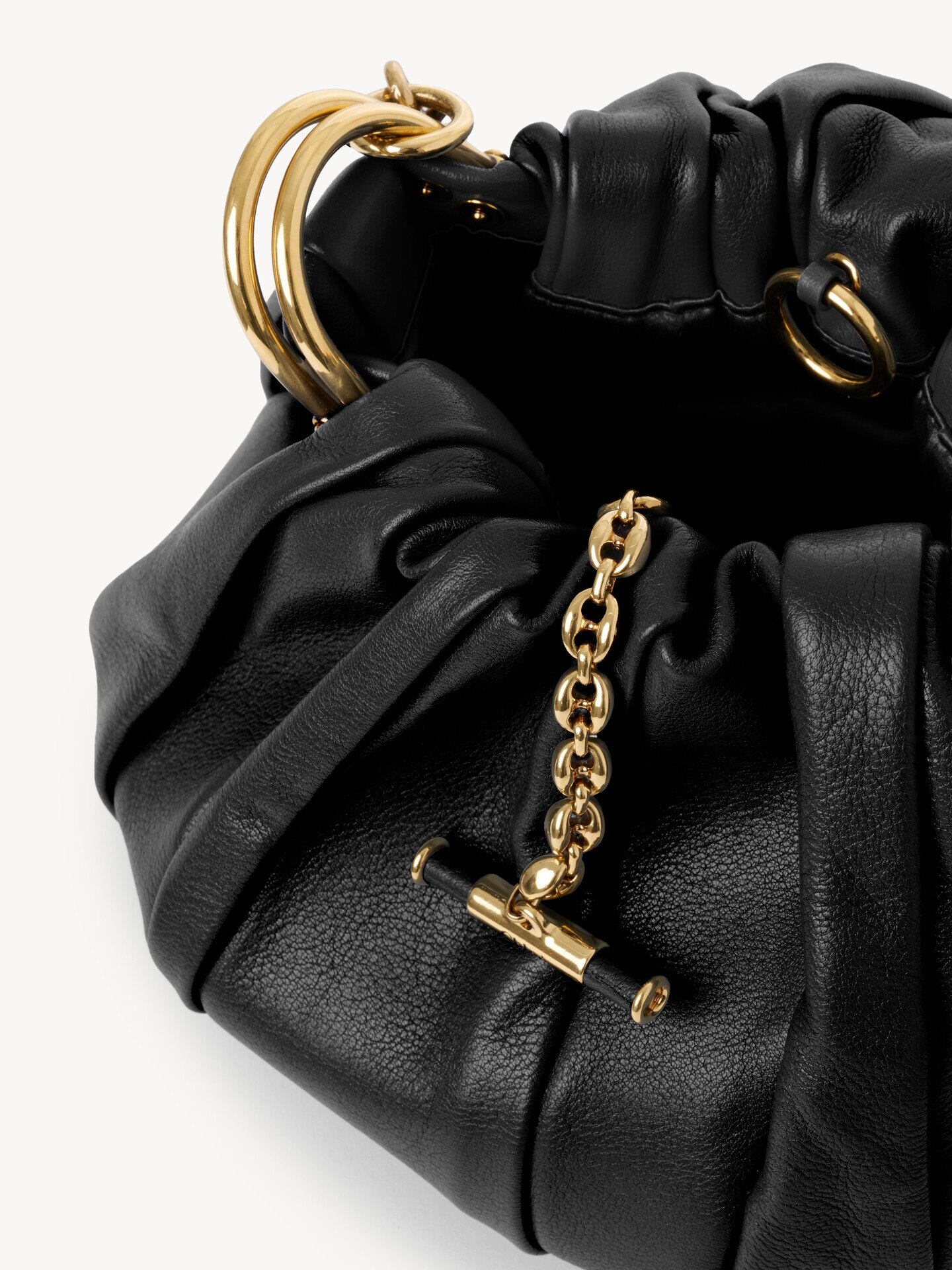 Chlo&eacute; Pliss&eacute; shoulder bag with chain in pleated leather - 6