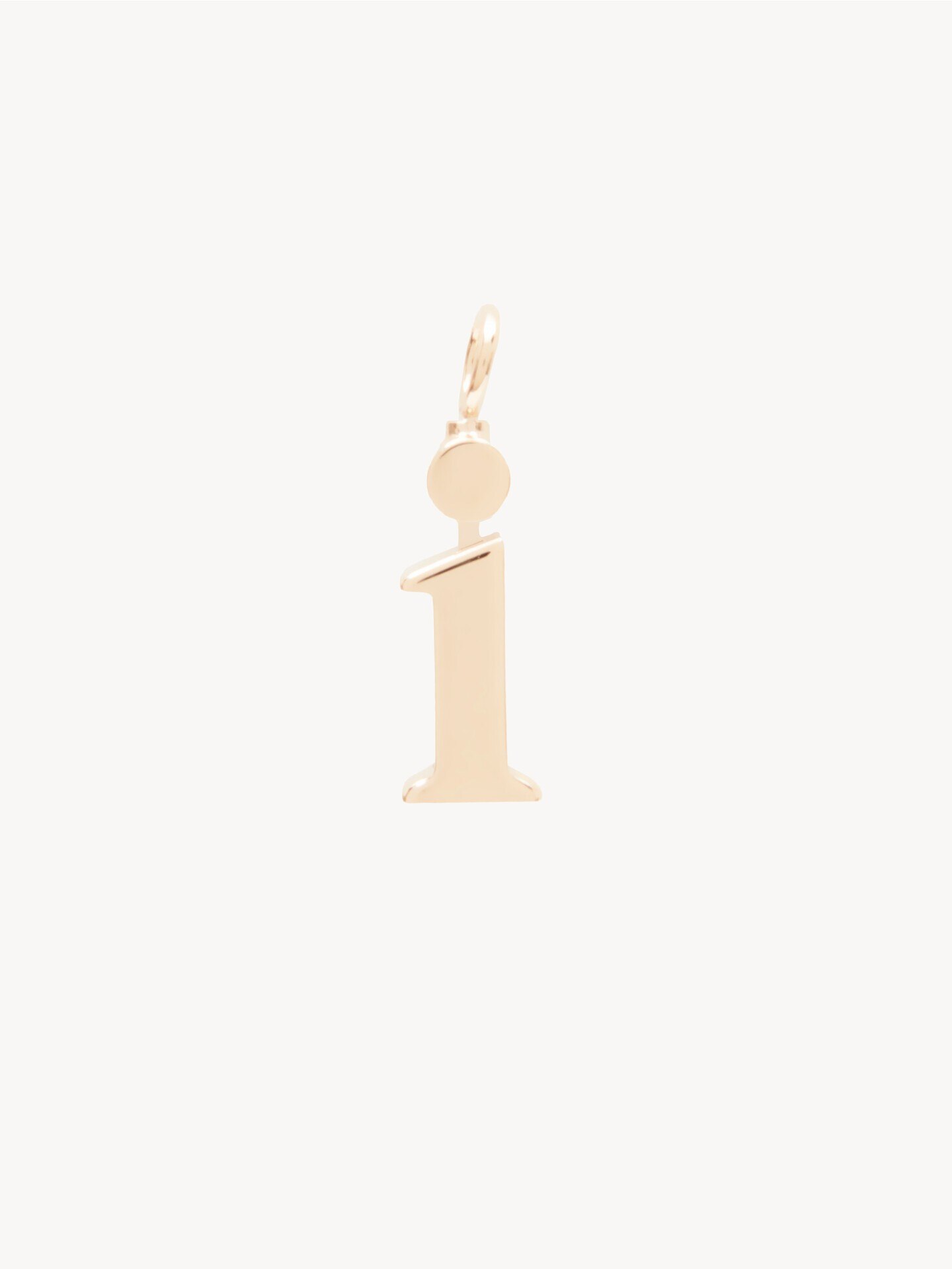 Alphabet letter I charm in brass - 1.0