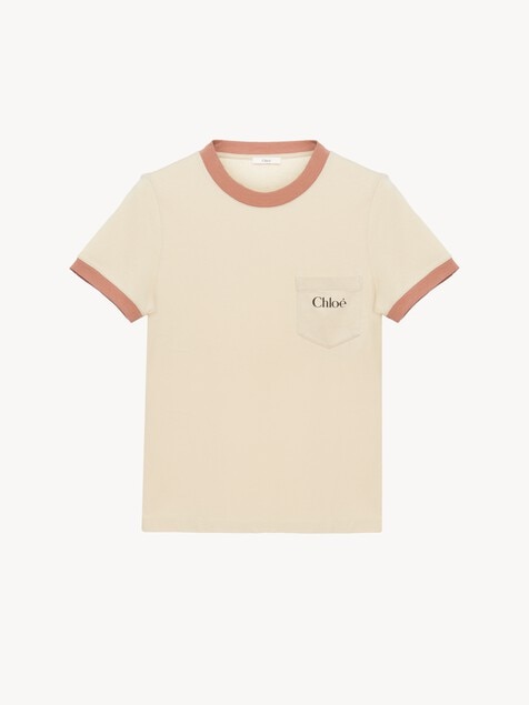 Camiseta de cuello redondo con logotipo de jersey de algod&oacute;n