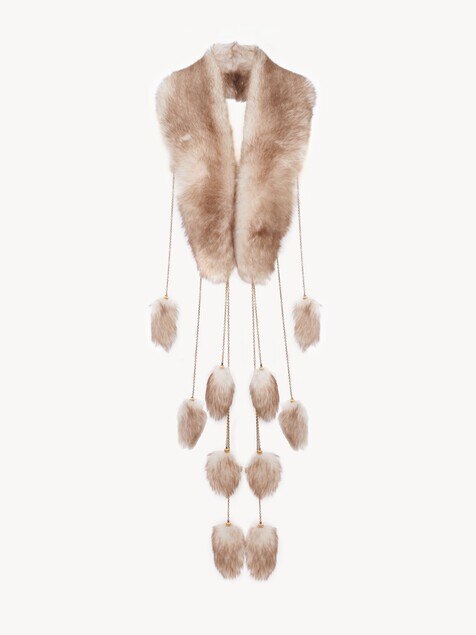 The Treasure Tails scarf in shearling