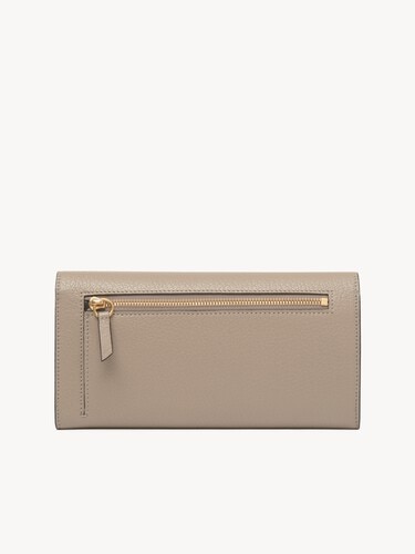 Envelope long wallet with flap in grained leather - 4