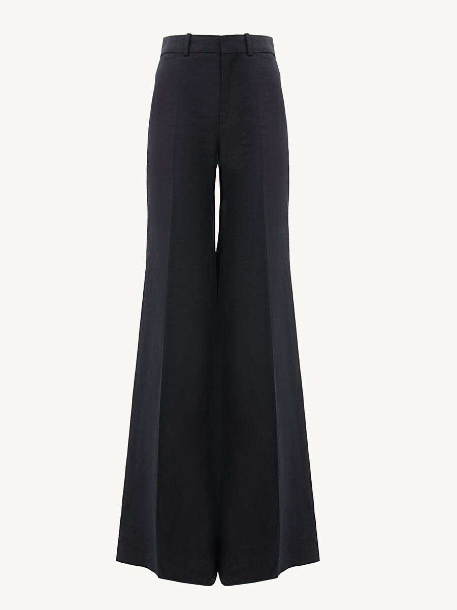 Ausgestellte Hose aus Leinenkrepp mit hoher Leibh&ouml;he - 2