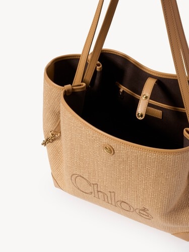 Bolso de doble asa Chlo&eacute; Clover de fibras de efecto rafia - 5