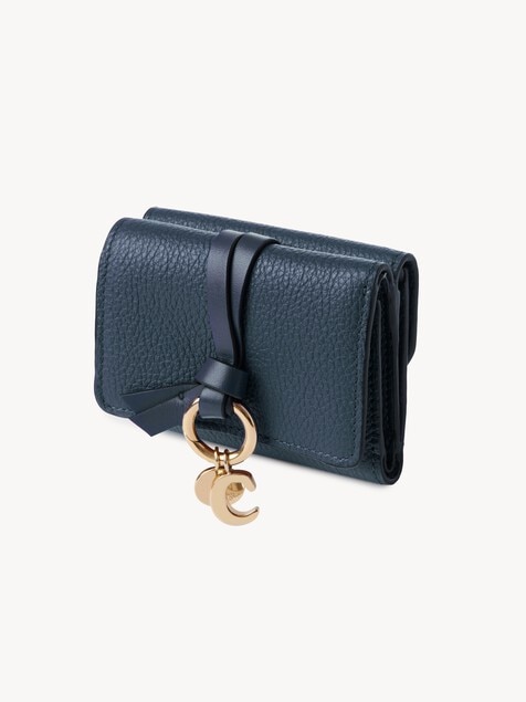 Mini Alphabet tri-fold in grained leather