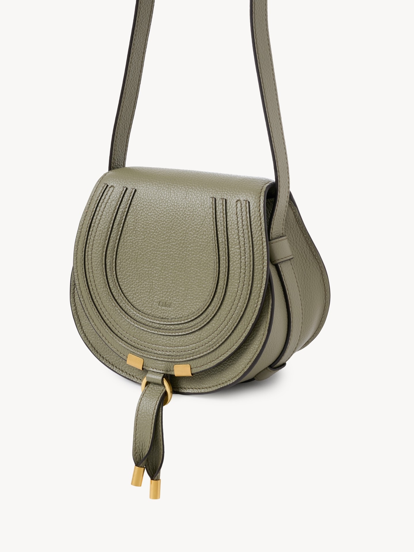 Small Marcie saddle bag in grained leather - 4