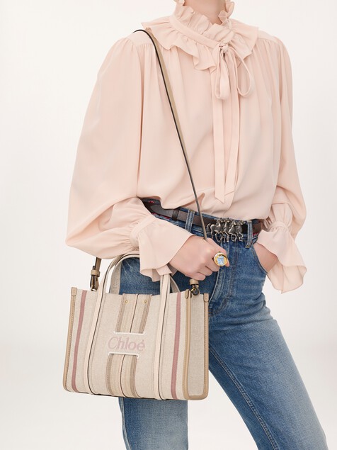 Small Woody Loop tote bag in canvas
