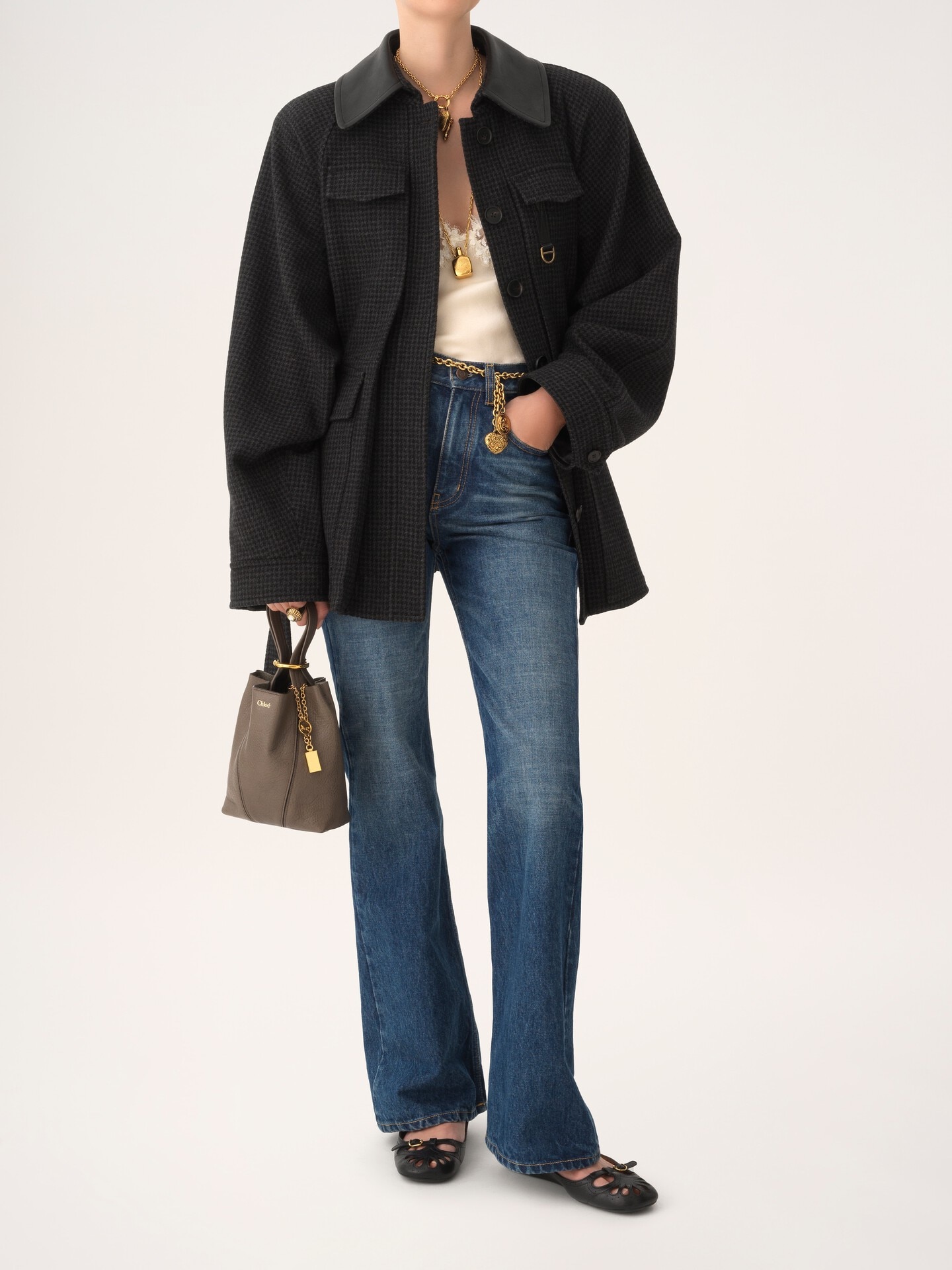 Small Chlo&eacute; Spin tote bag in grained leather - 7.0