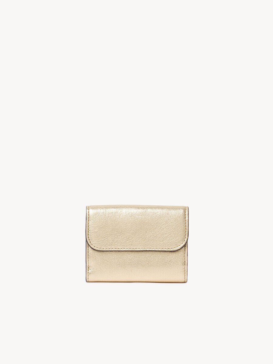 Mini Alphabet tri-fold in metallized leather - 4
