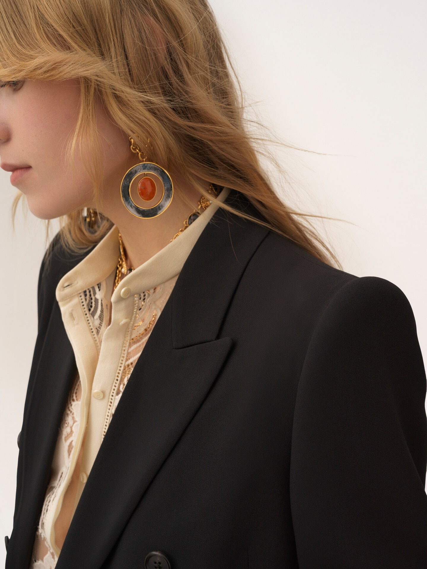 Veste blazer crois&eacute;e en cr&ecirc;pe - 7