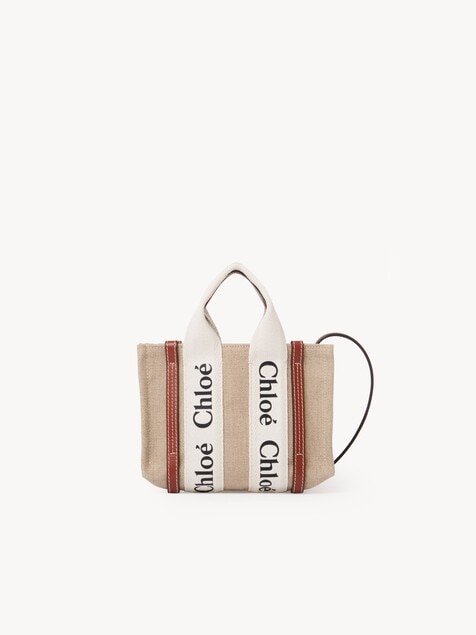 Mini sac cabas Woody en toile de lin