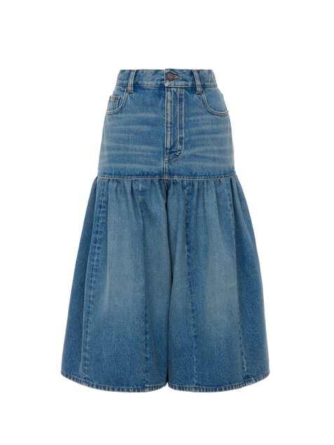 High-rise balloon bermuda shorts in denim