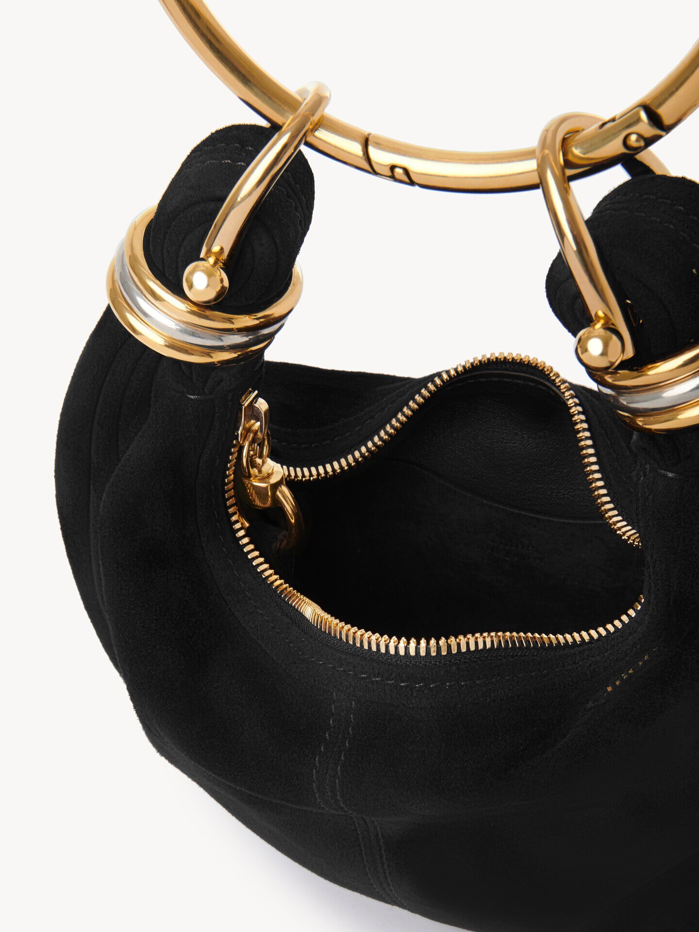 Mini Bracelet Hobo bag in suede leather - 7