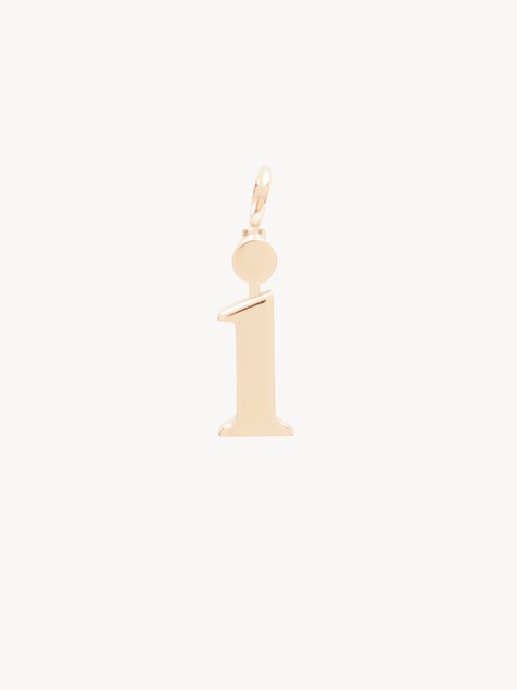 Alphabet letter I charm in brass