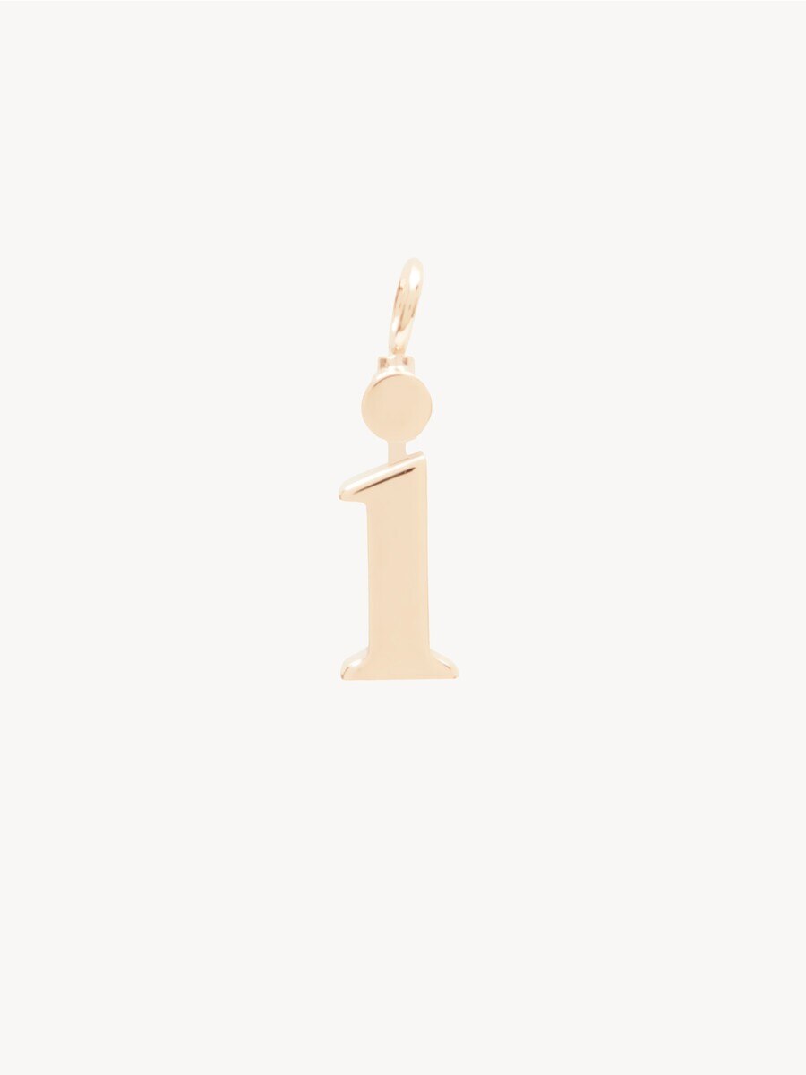 Alphabet letter I charm in brass - 1