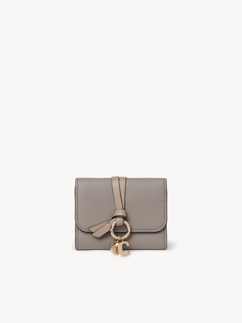 Small Alphabet tri-fold in grained leather