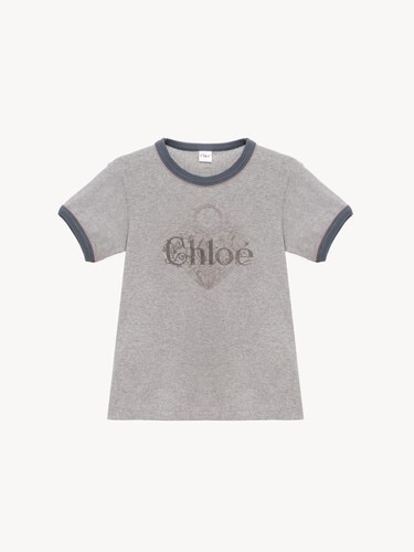 Camiseta ajustada con logotipo de jersey de algod&oacute;n - 2