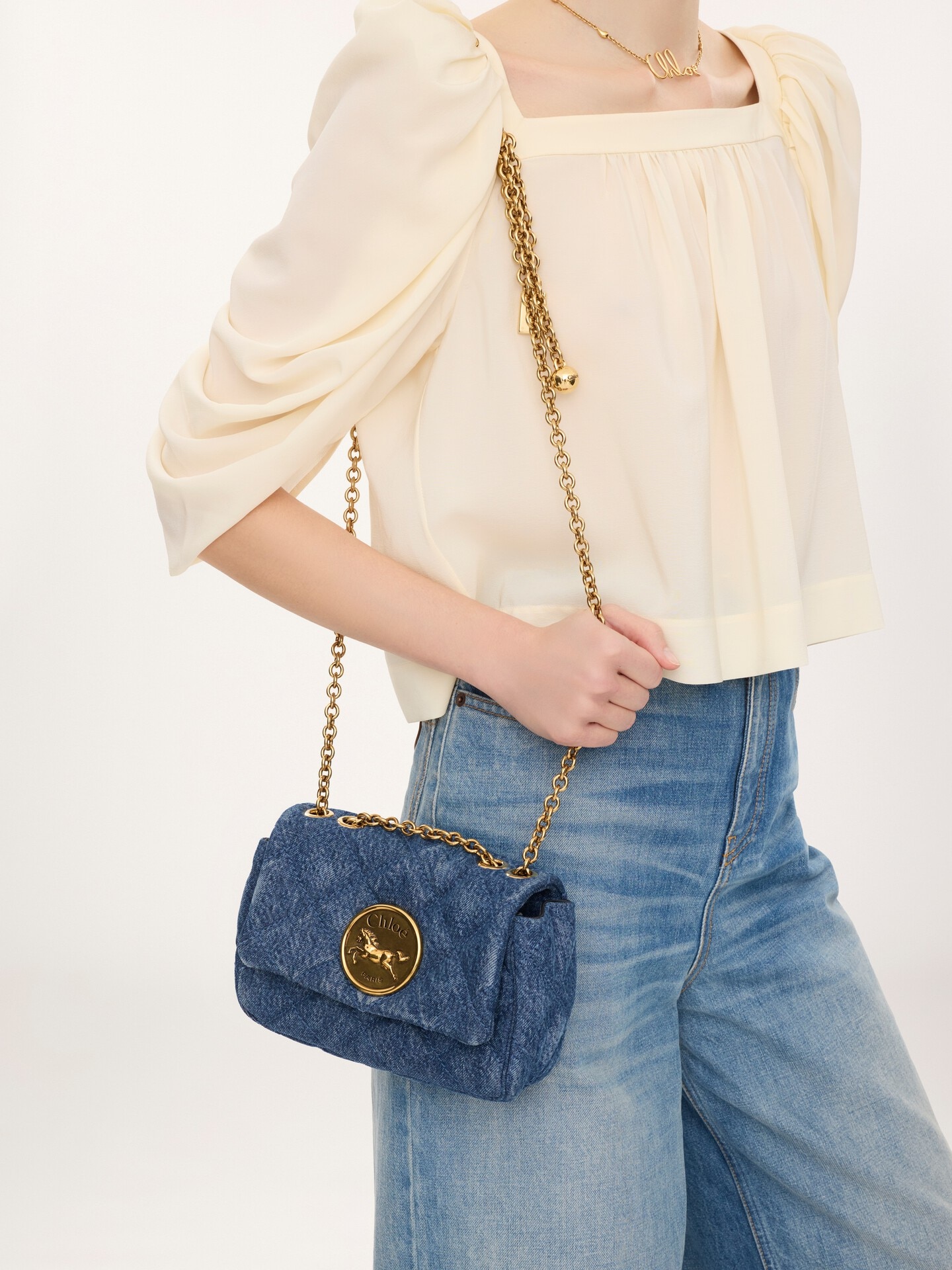 Small Chlo&eacute; Heritage shoulder bag in denim - 3